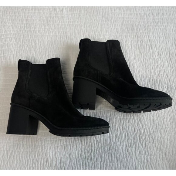 Vince Henderson Weatherproof Suede Chelsea Chunky Ankle Boot Black SZ 9.5M NEW - Picture 14 of 15